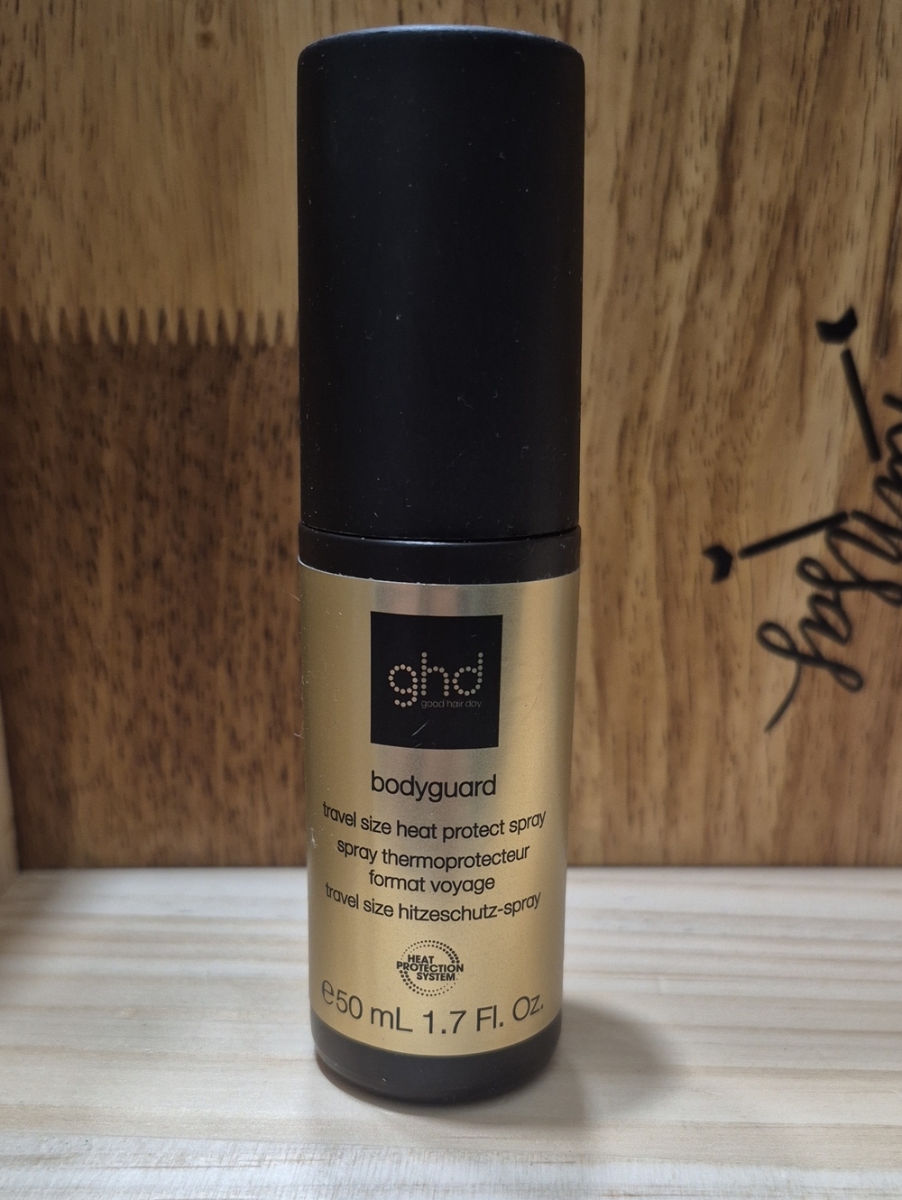 ghd Bodyguard Travel Heat Protect Spray — Gold & Black